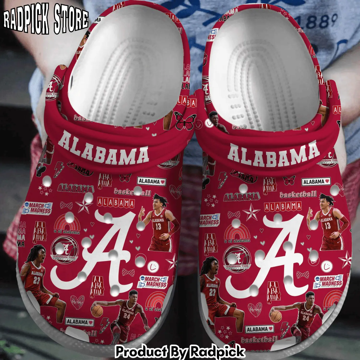 Radpick alabama crimson tide ncaa sport clogs shoes comfortable for men women rp6528305